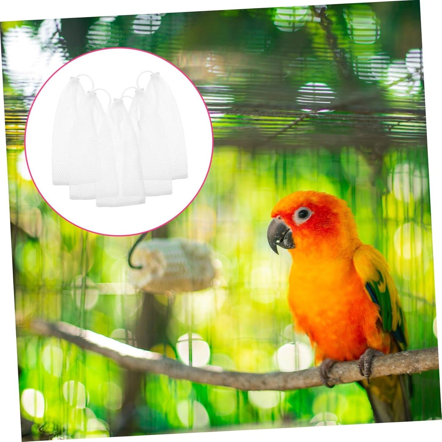 Bird Feeder Mesh Bags 5Pcs Drawstring Hanging Net Bags for Wild Birds Outdoor Garden Feeding 11X4.7 Inch Polyester Replacement Finch Sock