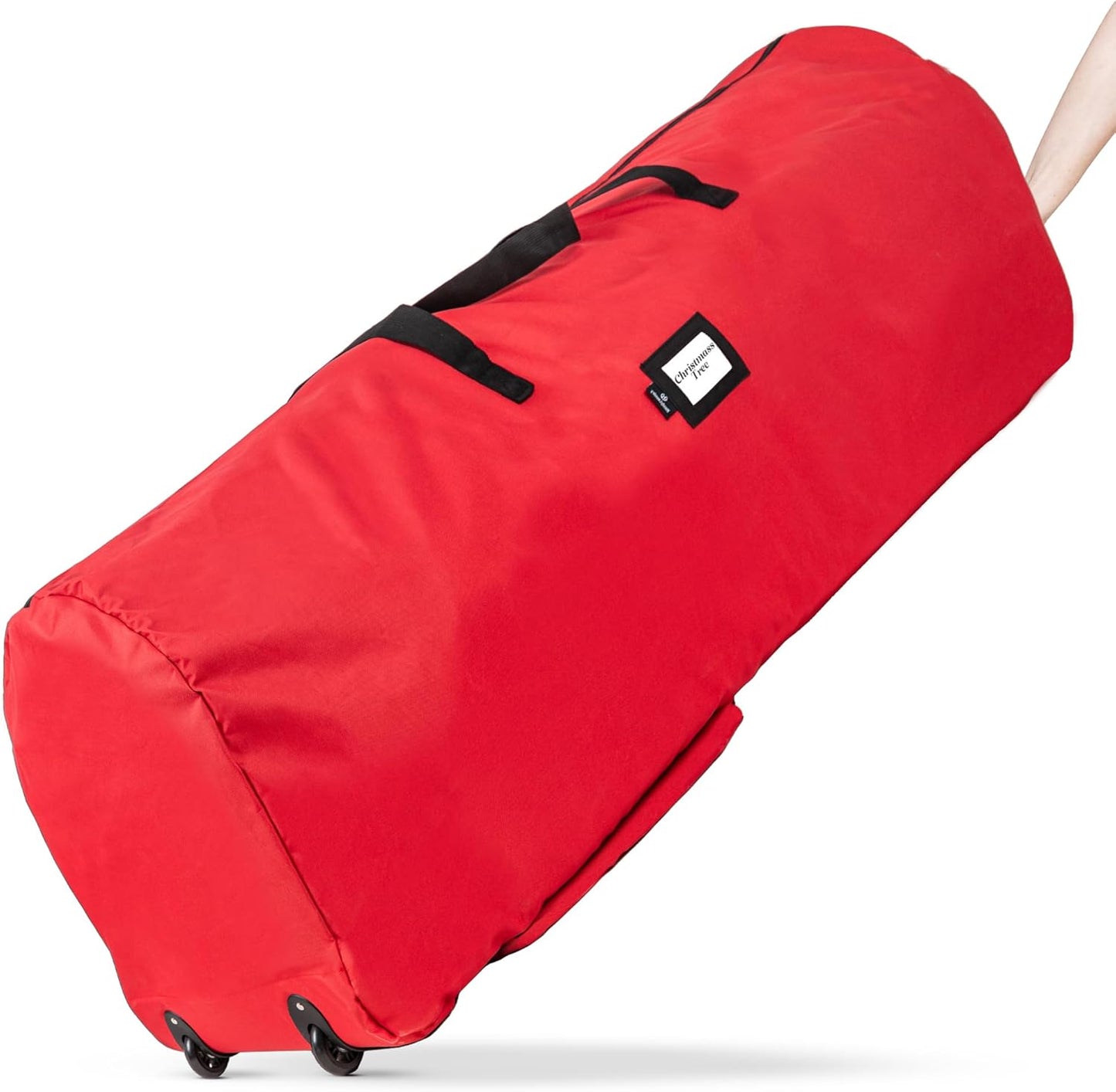 Handy Laundry, Rolling Tree Storage Bag - Storage for 9-Foot Artificial Christmas Holiday Tree. Zippered Bag, Carry Handles & Wheels for Easy Transport. Protects Against Dust, Insects, Moisture, RED