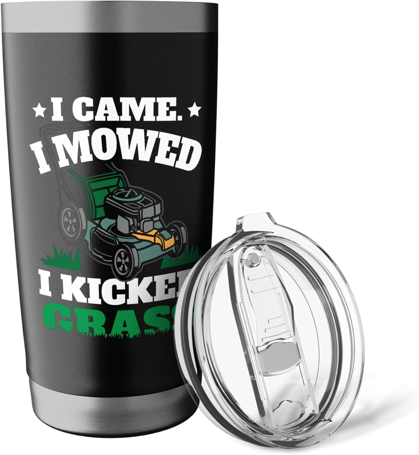 I Came I Mowed I Kicked Grass Funny Yard Work Enthusiast Stainless Steel Insulated Tumbler