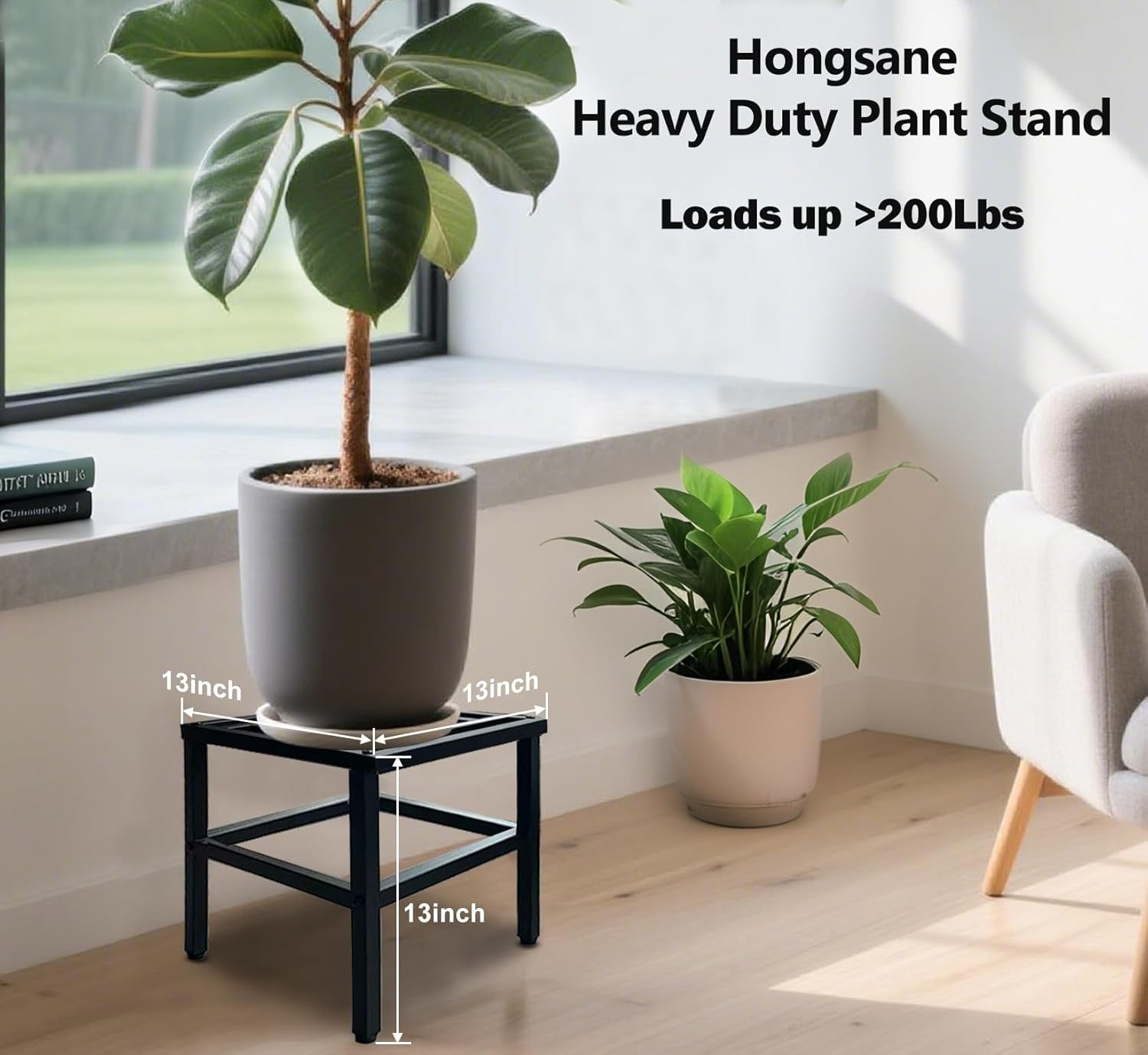 Plant Stand Indoor Outdoor,13 Inch Metal Plant Stands Riser,Heavy Duty