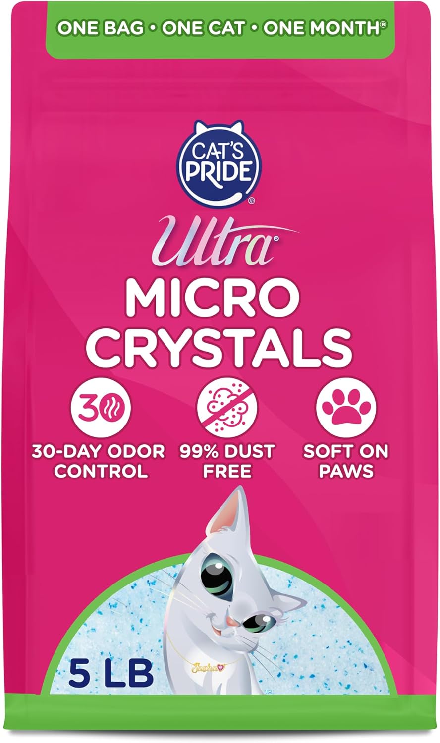 Ultra Micro Crystals Cat Litter - 99.9% Dust Free, Soft on Paws, Fragr