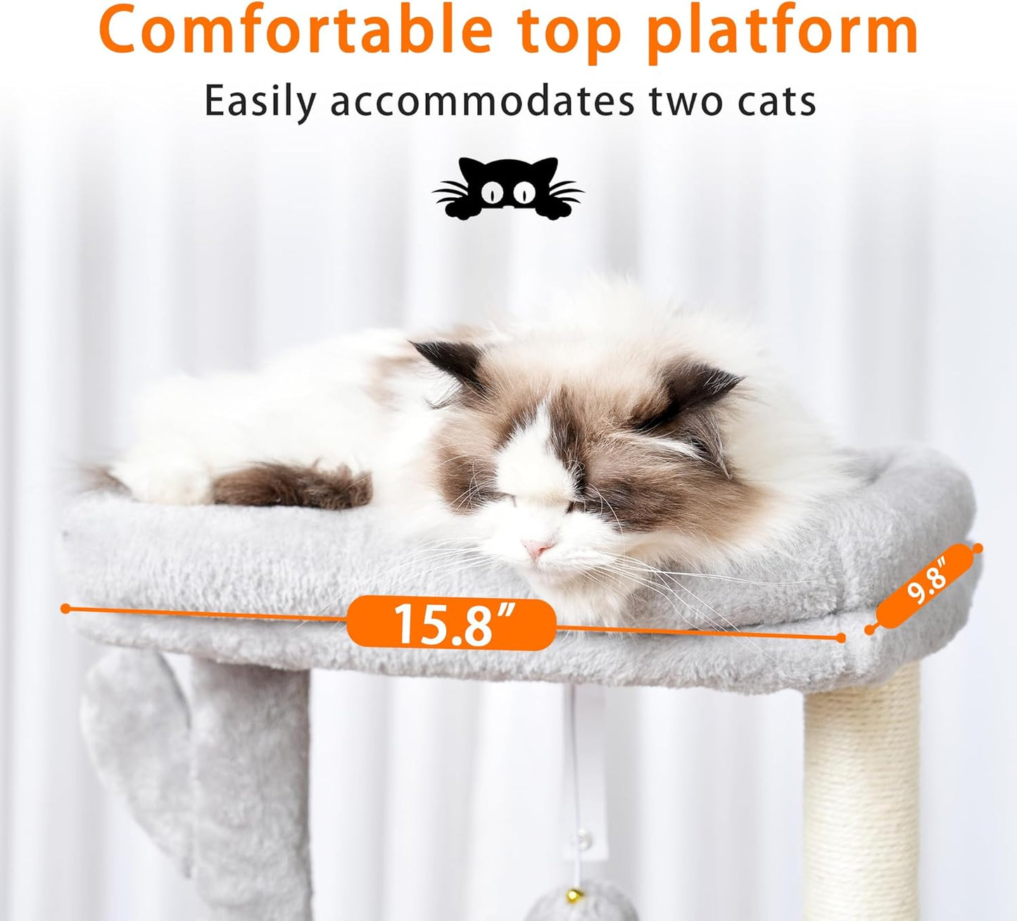 Heybly Cat Tree, 39.4 Inches Tower Condo with Scratching Post, Cat Tow