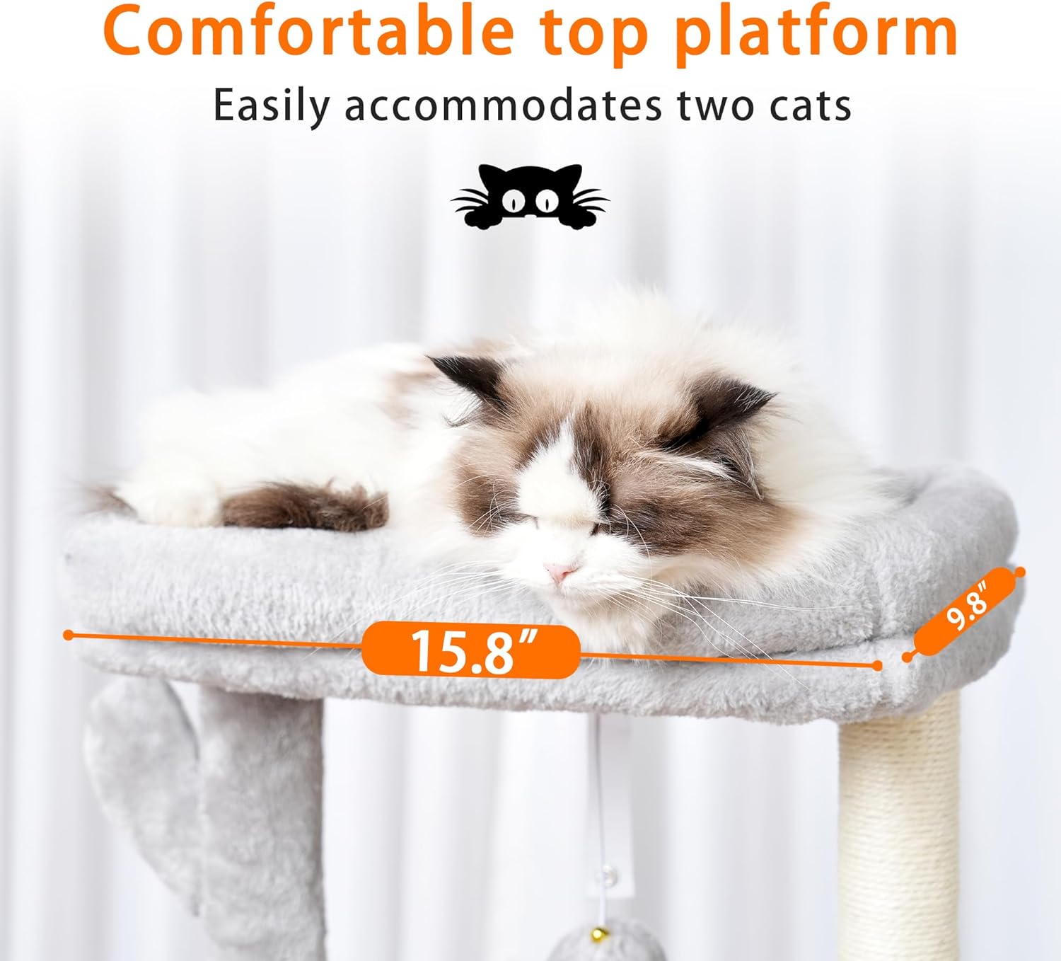Heybly Cat Tree, 39.4 Inches Tower Condo with Scratching Post, Cat Tow