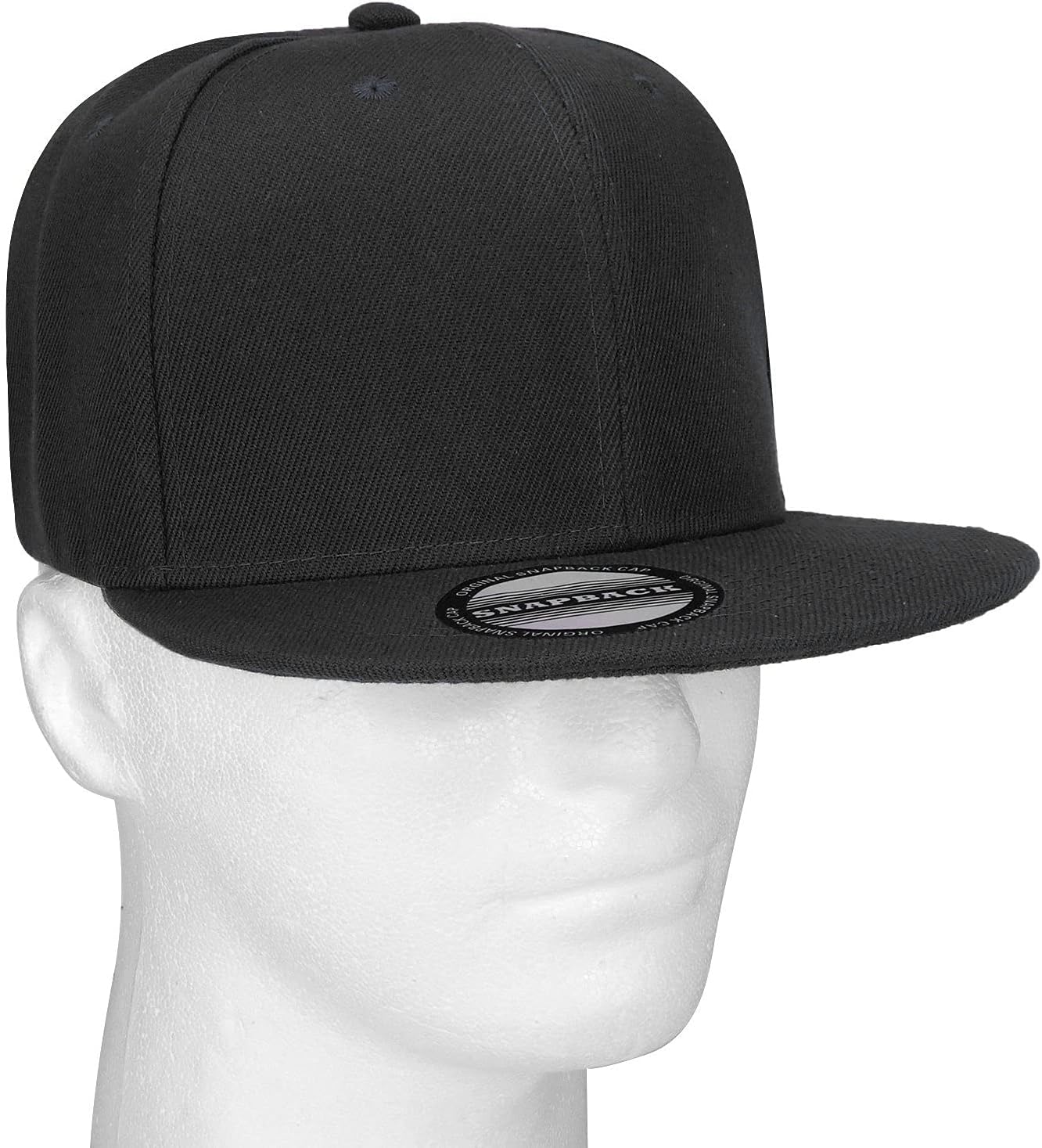 Classic Snapback Hat Cap Hip Hop Style Flat Bill Blank Solid Color Adj