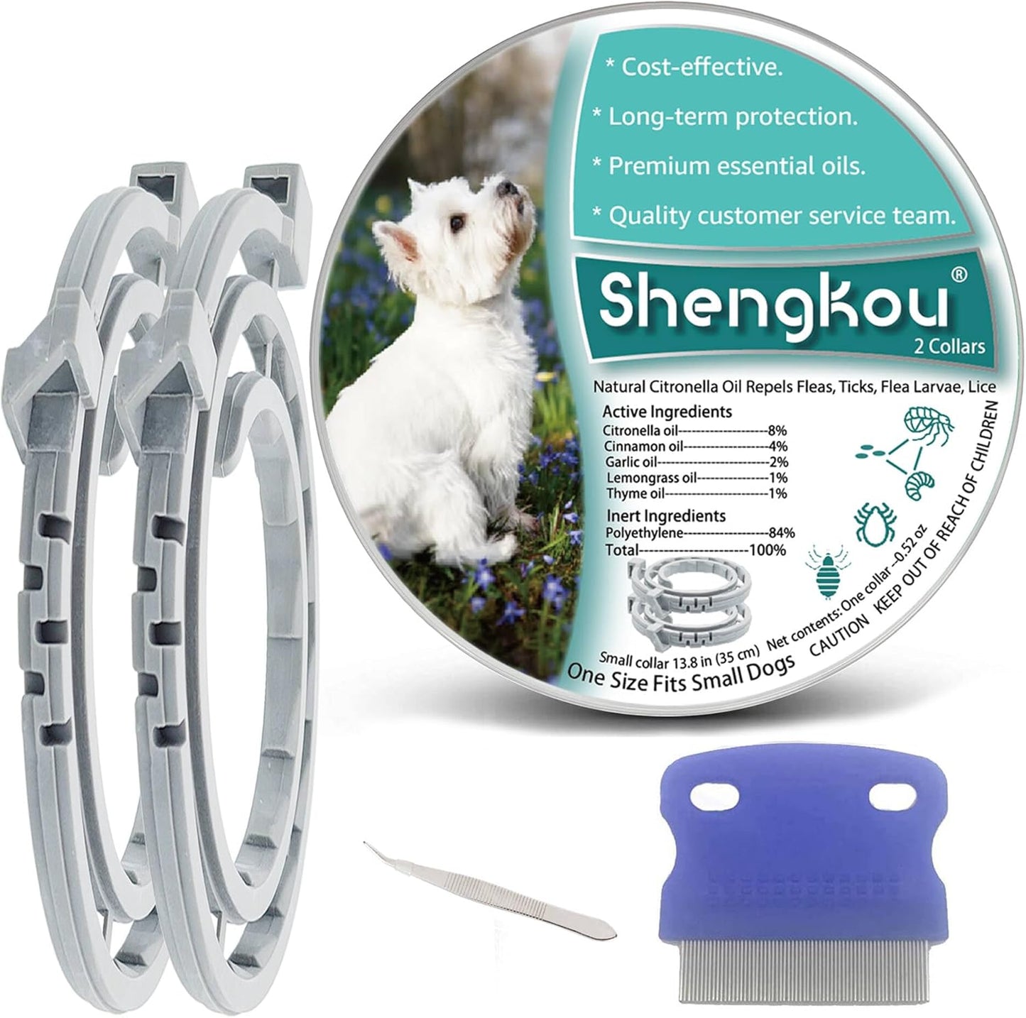 Natural Flea and Tick Collar for Puppies - 12-Month Protection, Safe P