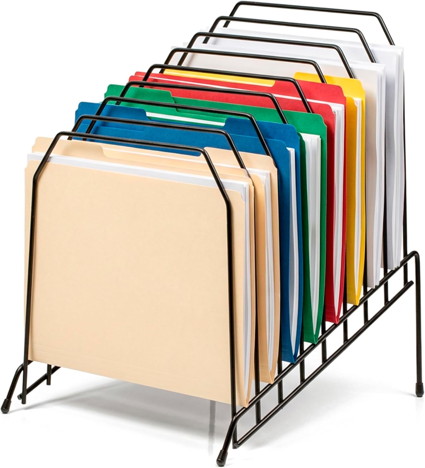Officemate Large Incline 8 Compartment Wire Caddy, Black, 8.5 x 10.375