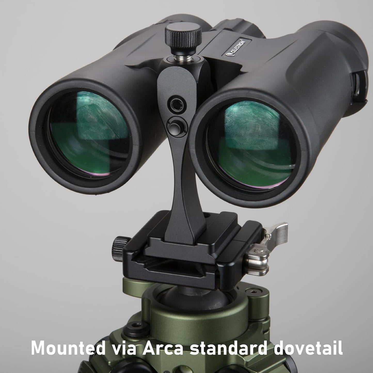 Binocular Tripod Adapter | Quick Release, 1/4"-20 Thread & Arca-Dovetail, CNC Aluminum, Anti-Drop, Fits Most Binoculars