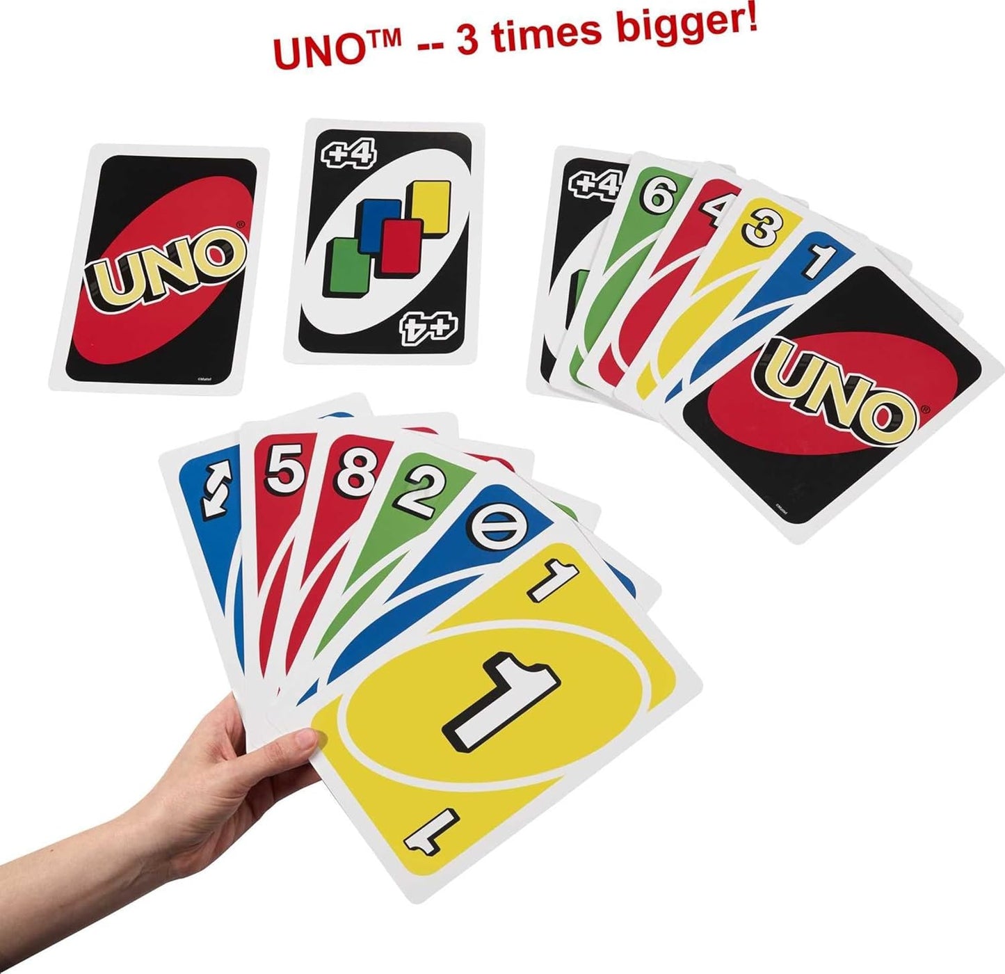 Mattel Games Giant UNO Card Game for Kid, Adult & Families, Color Blin