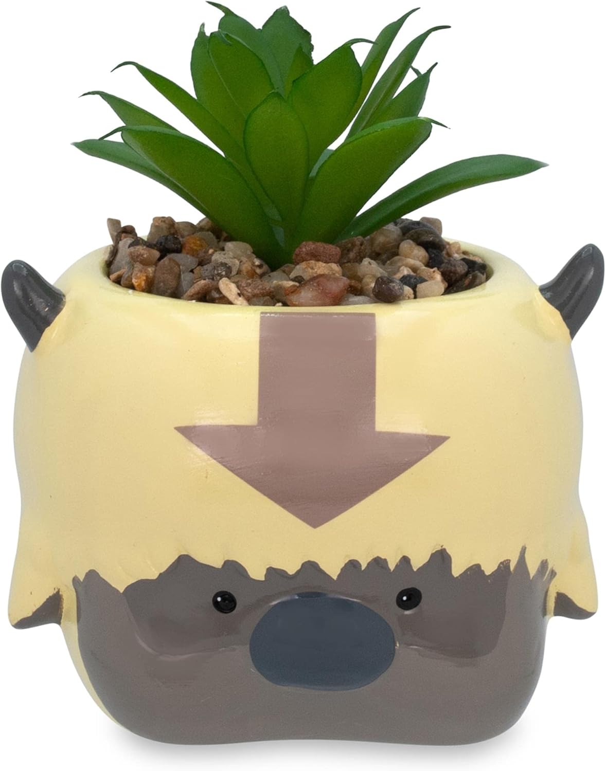 Avatar: The Last Airbender Appa 6-Inch Ceramic Planter with Artificial Succulent | Small Flower Pot, Faux Indoor Plant for Desk Shelf, Trinket Tray | Cute Home Decor, Anime Gifts and Collectibles