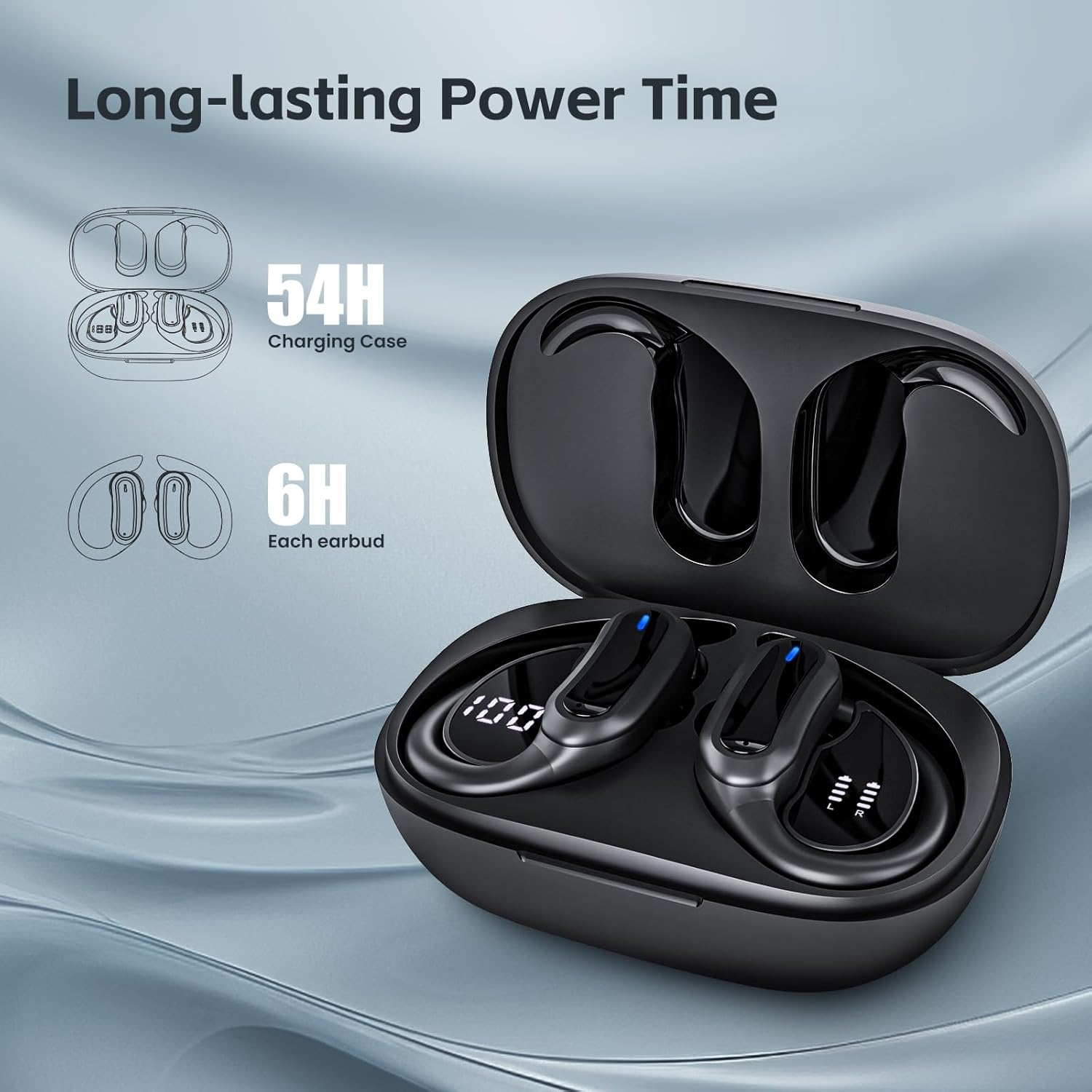Wireless Earbuds, Bluetooth 5.4 Headphones, True Wireless Stereo Sound