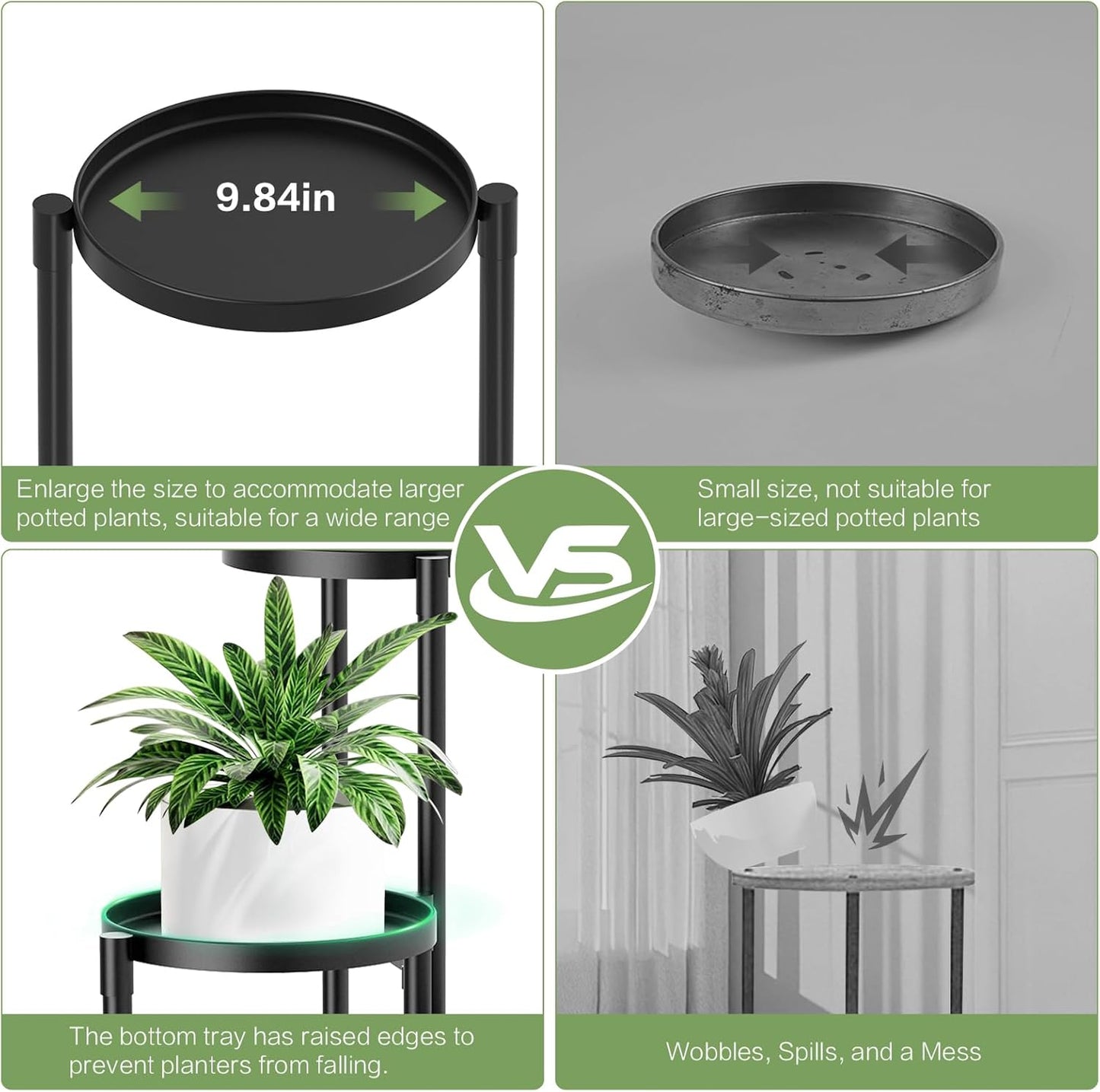 3 Tier Metal Corner Plant Stand Indoor Outdoor, Heightened widened 30'
