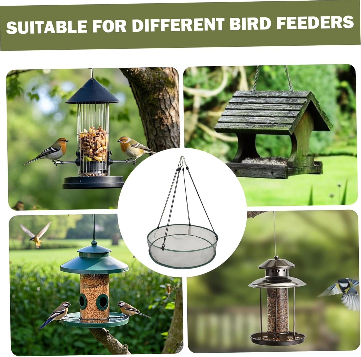 2-Pack Hanging Bird Feeder with Seed Catcher Tray, 20-Inch Wild Bird Feeders for Outdoors, Decoraciones interiores