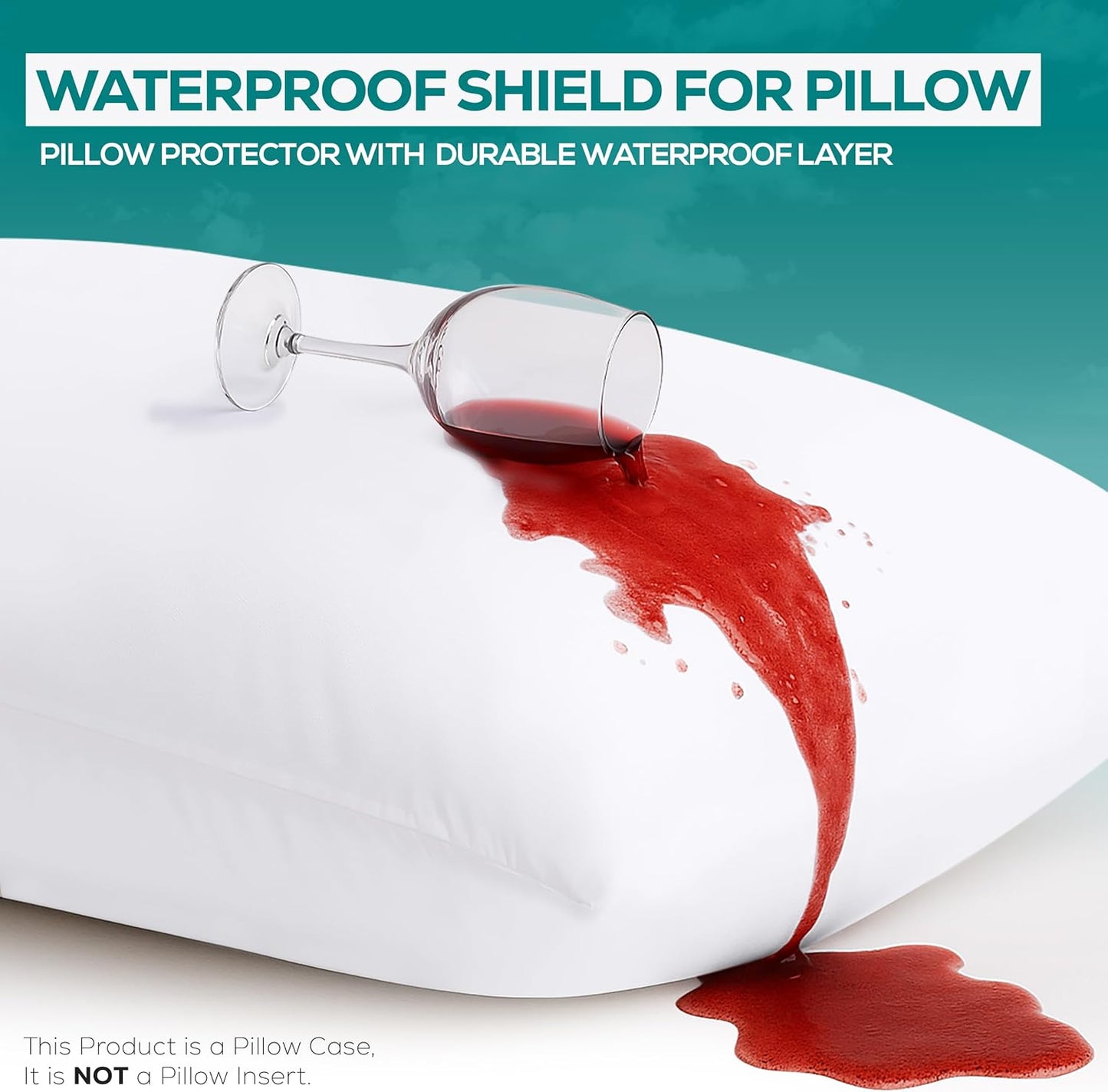 Set of 2 Pillow Protectors with Zipper Standard Size, Bed Bug and Dust Mite Proof Pillow Covers, Ultra Soft Pillow Encasements, Moisture Wicking and Waterproof Pillow Cases by Utopia Bedding (White)