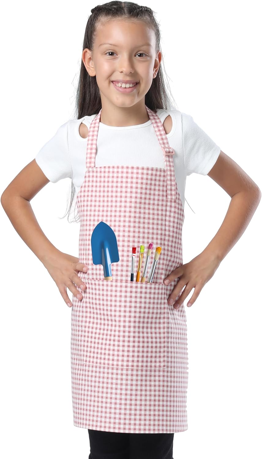 Kids Aprons for Cooking Waterdrop Resistant Aprons for Girl & Boy Todd