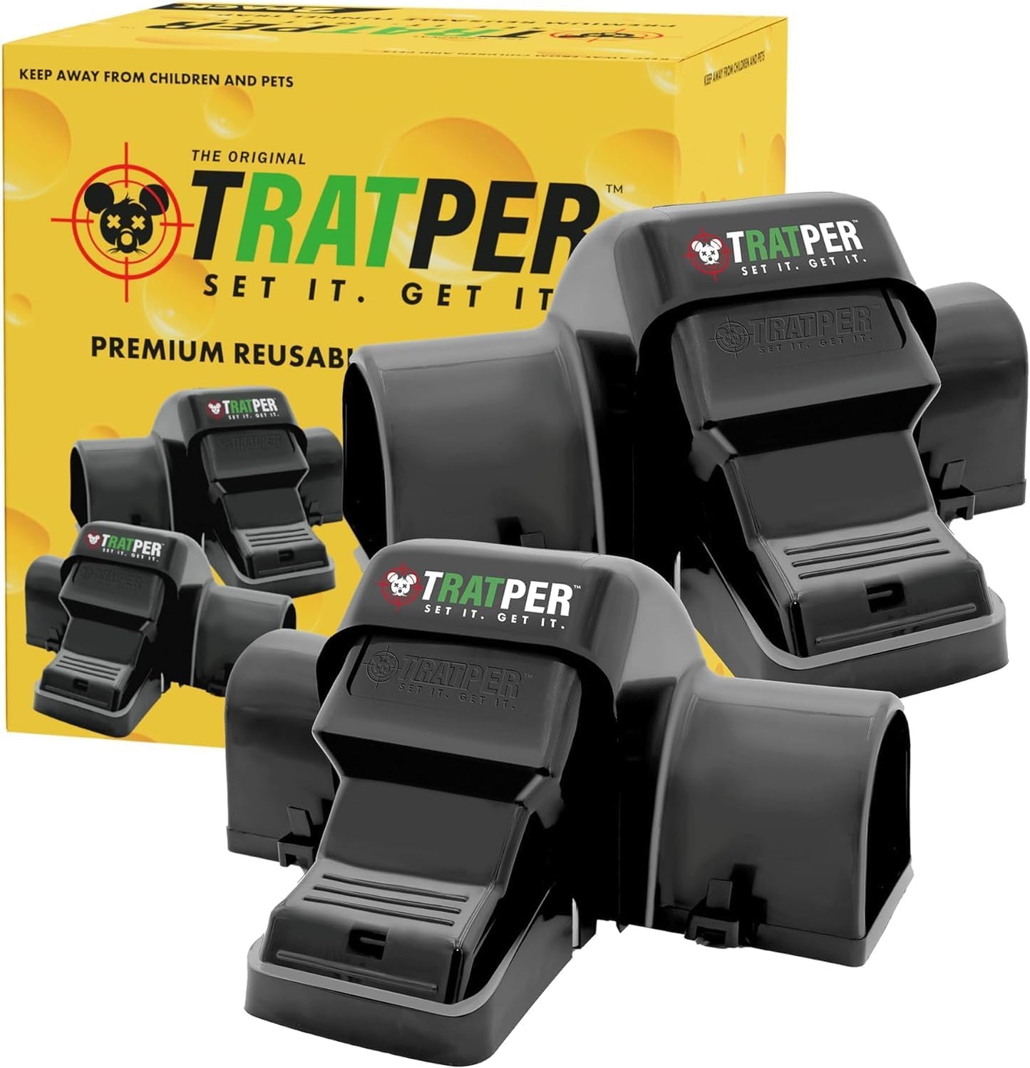 TRATPER Rat and Chipmunk Traps. Prevents Accidental Triggering with Du