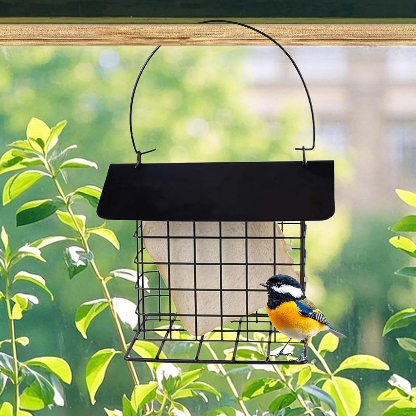 Suet Feeder, Reusable Squirrel Proof Bird Feeding Station | Cage for Suet Cakes, Woodpeckers, Hummingbirds, Parrots, and All Wild Bird Species, Outdoor Garden Backyard Deck Feeder Accessory