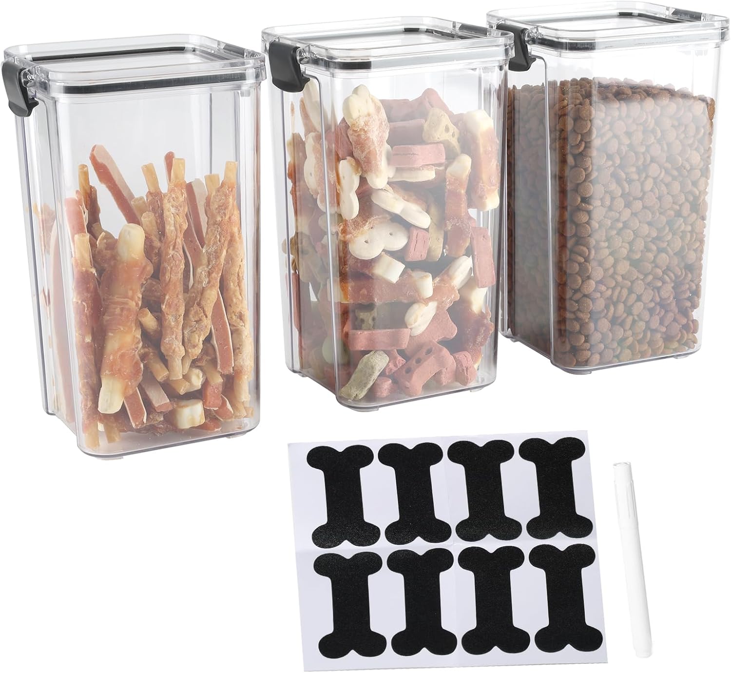 3Pack Pet Food Storage Containers, Airtight Dog Food Storage Container