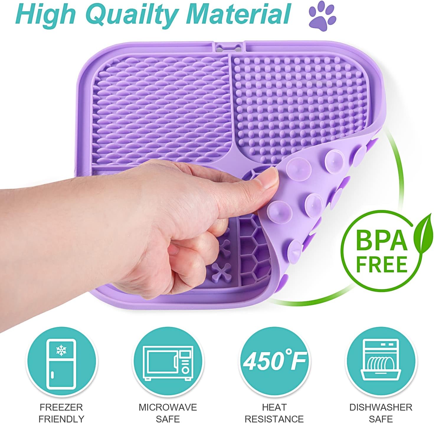 LUKITO Lick Mat for Dogs & Cats 2 Pack with Suction Cups, Dog Lick Mat