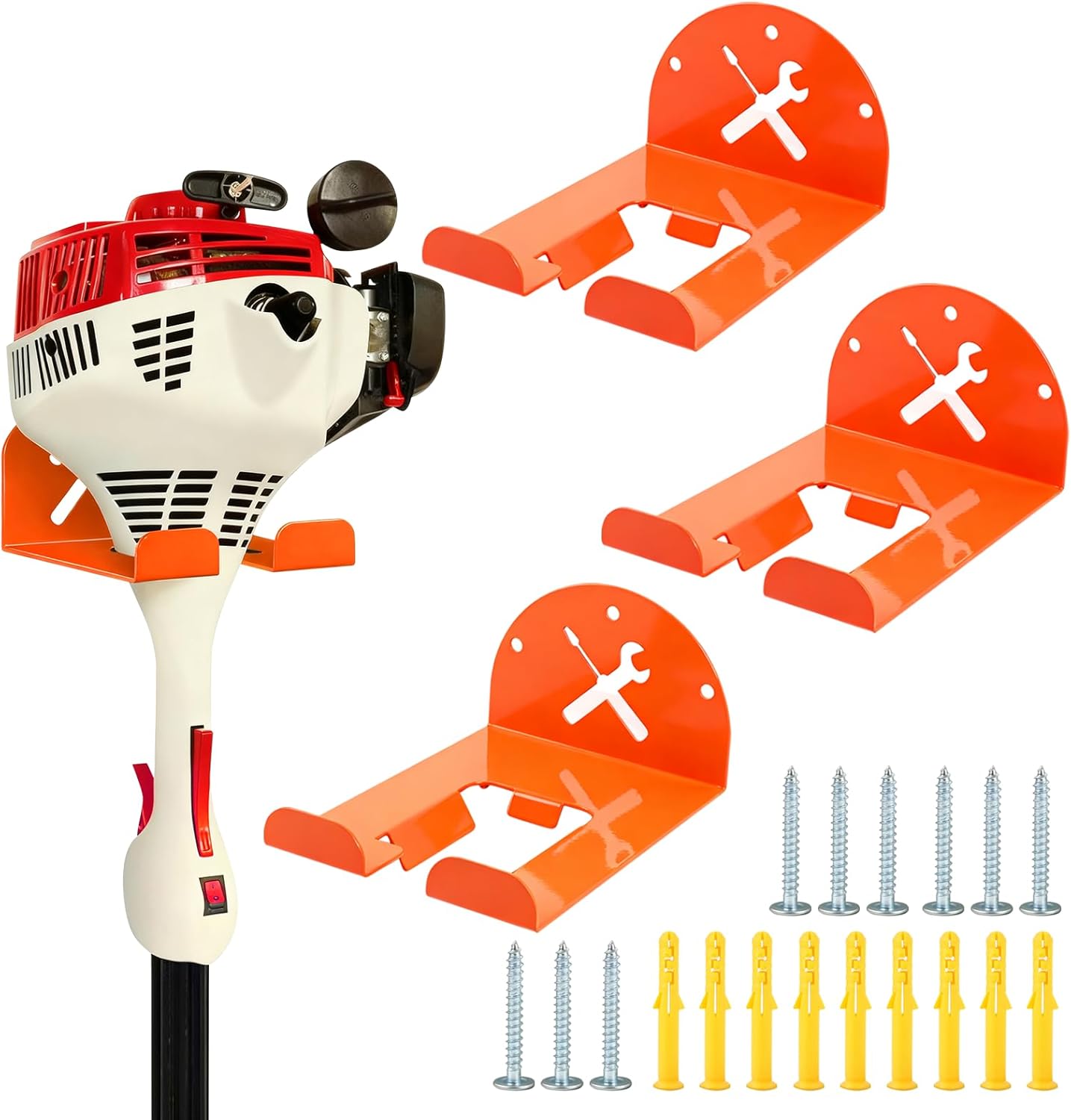 Trimmer Rack Wall Mount - Heavy Duty Wall Hanger for Grass Trimmer Gar