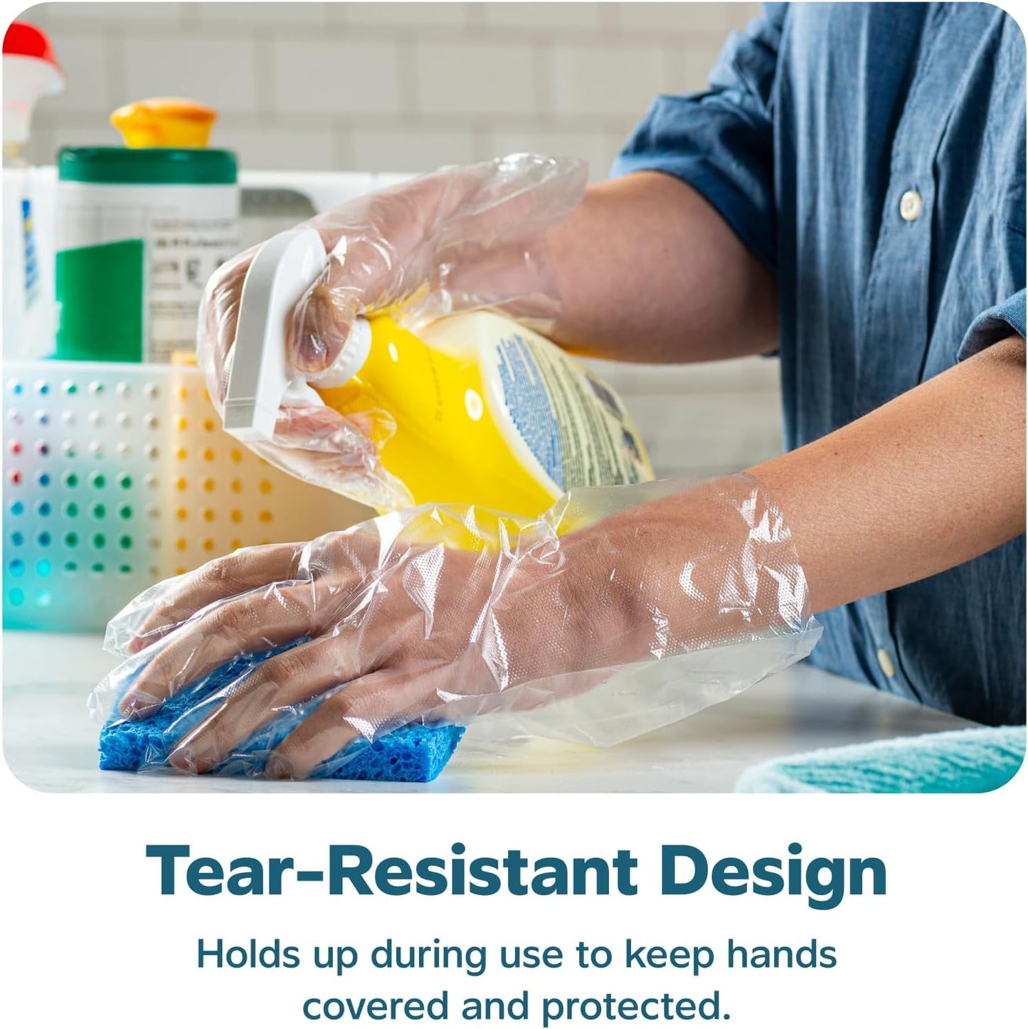 GUSTO Disposable Poly Gloves for Food Prep, Cooking & Food Service – Clear Plastic, Latex & Powder Free, One Size