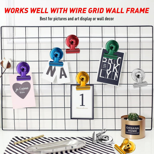 FINDMAG 12 Pack Magnetic Clips for Picture Hanging and Photo Display, 