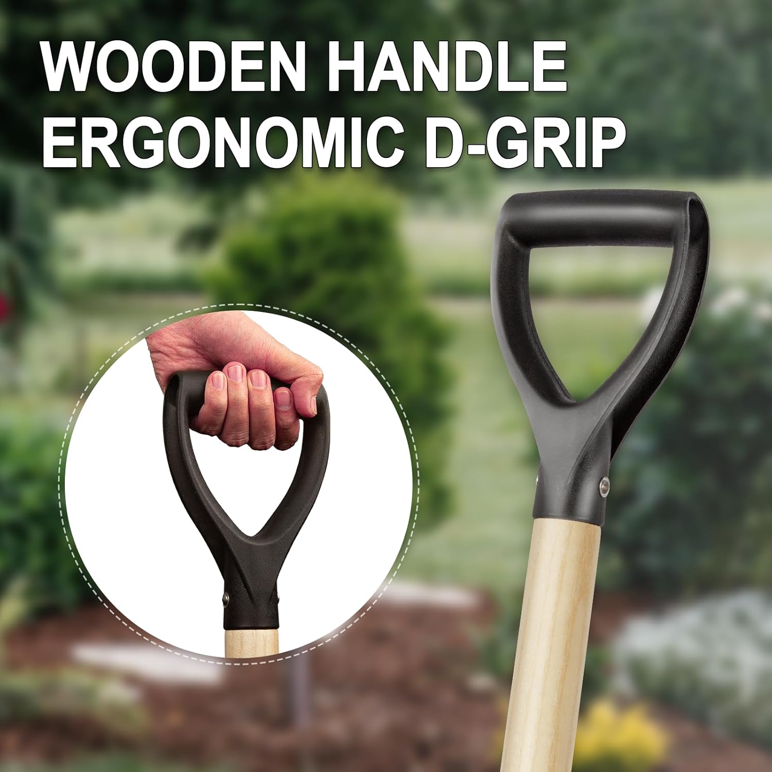 Shovel for Digging,Round Shovel, Garden Tool with D-Handle, 41 Inches 