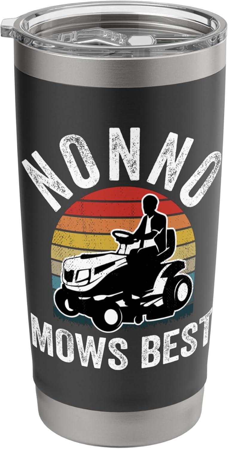Nonno Mows Best Funny Gardener Lawn Care Father's Day Stainless Steel Insulated Tumbler