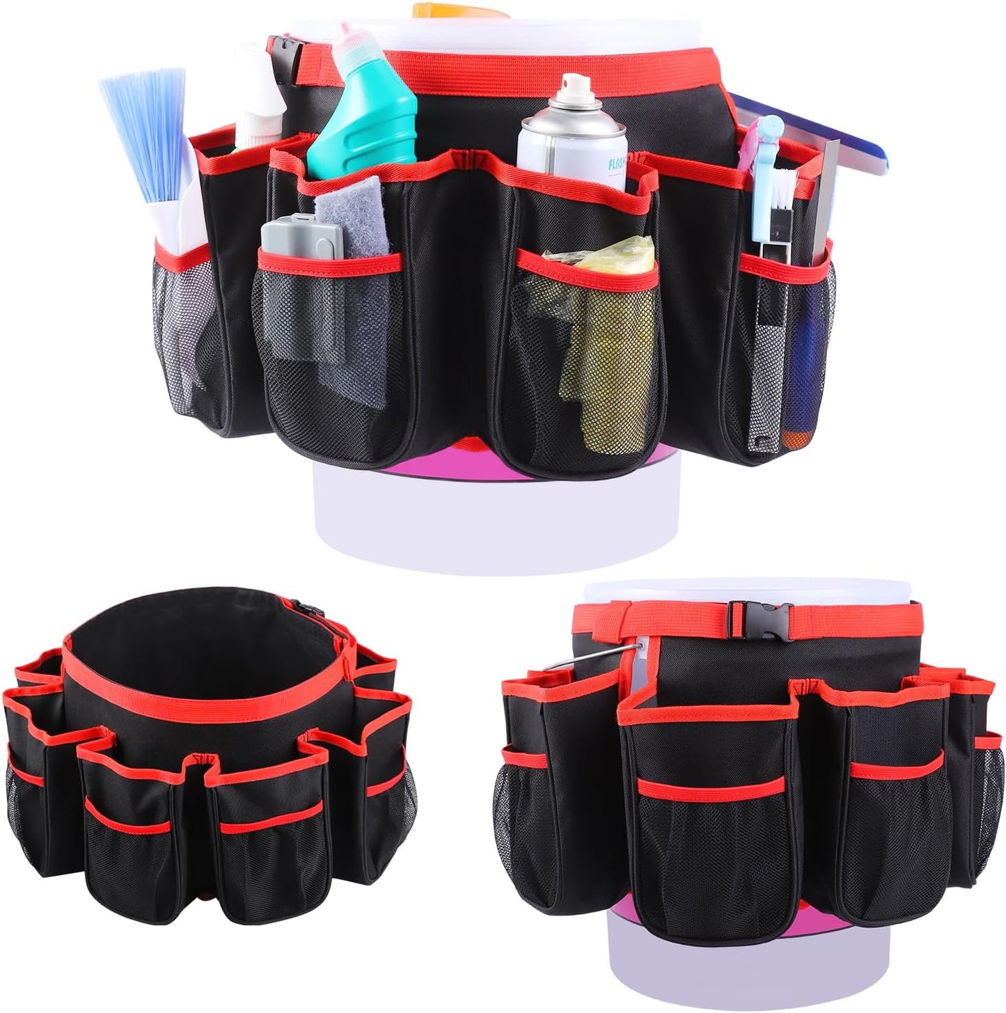 Bucket Cleaning Tool Organizer,Wash Tool Caddy 5-Gallon Organizer,5 Gallon Bucket Holder Cleaning Supplies for Housekeeping