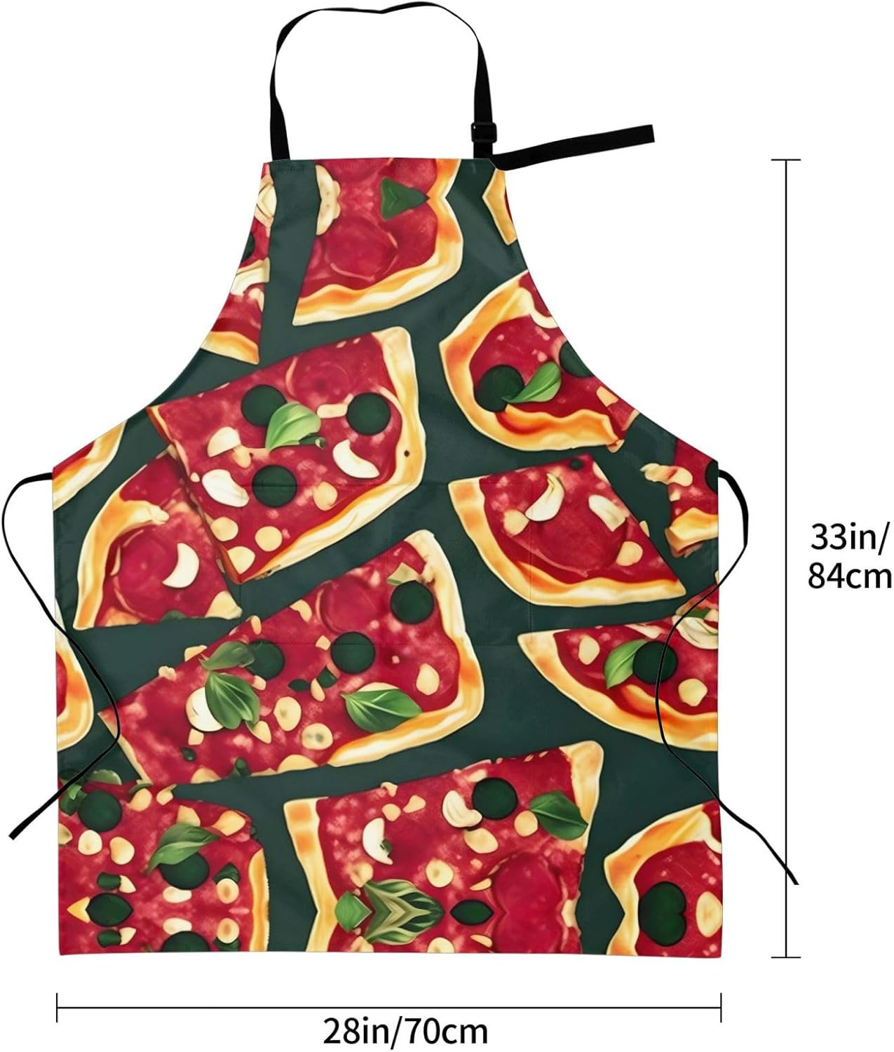 Pizza Pattern print Waterproof chef's apron with pocket apron for kitchen cooking baking barbecue and gardening