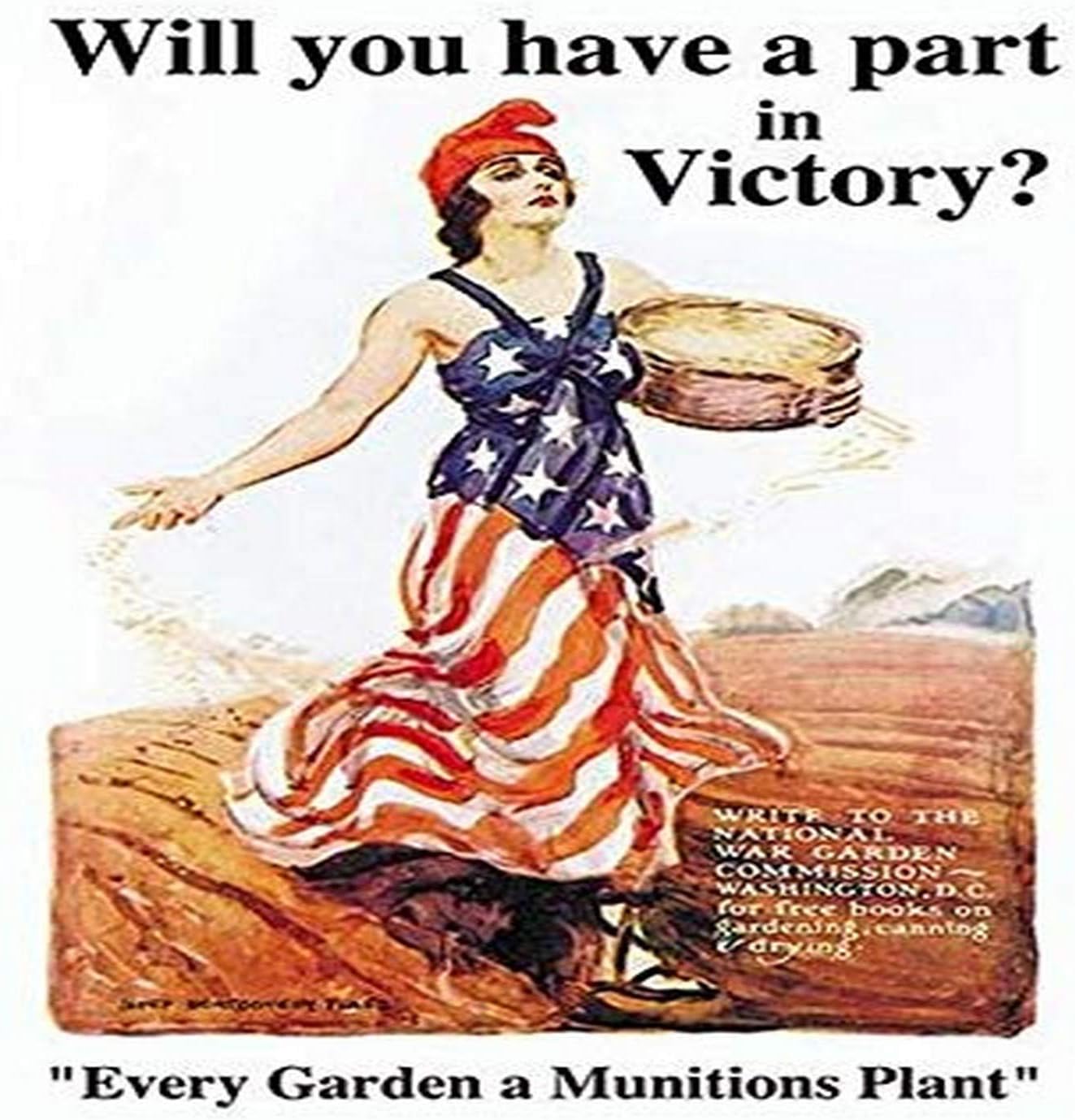 Poster showing Liberty sowing seeds Every garden a munition plant Charles Lathrop Pack President Write to the National war gardening commission Washington DC for free books on gardening canning & d