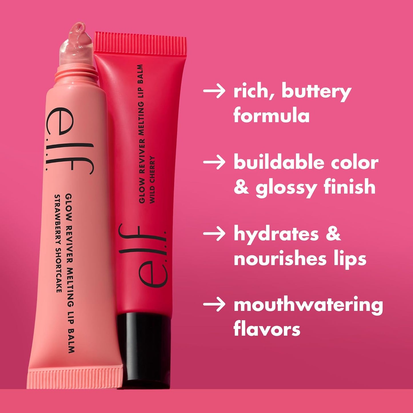 e.l.f. Glow Reviver Melting Lip Balm, Hydrating Tinted Lip Balm For A 