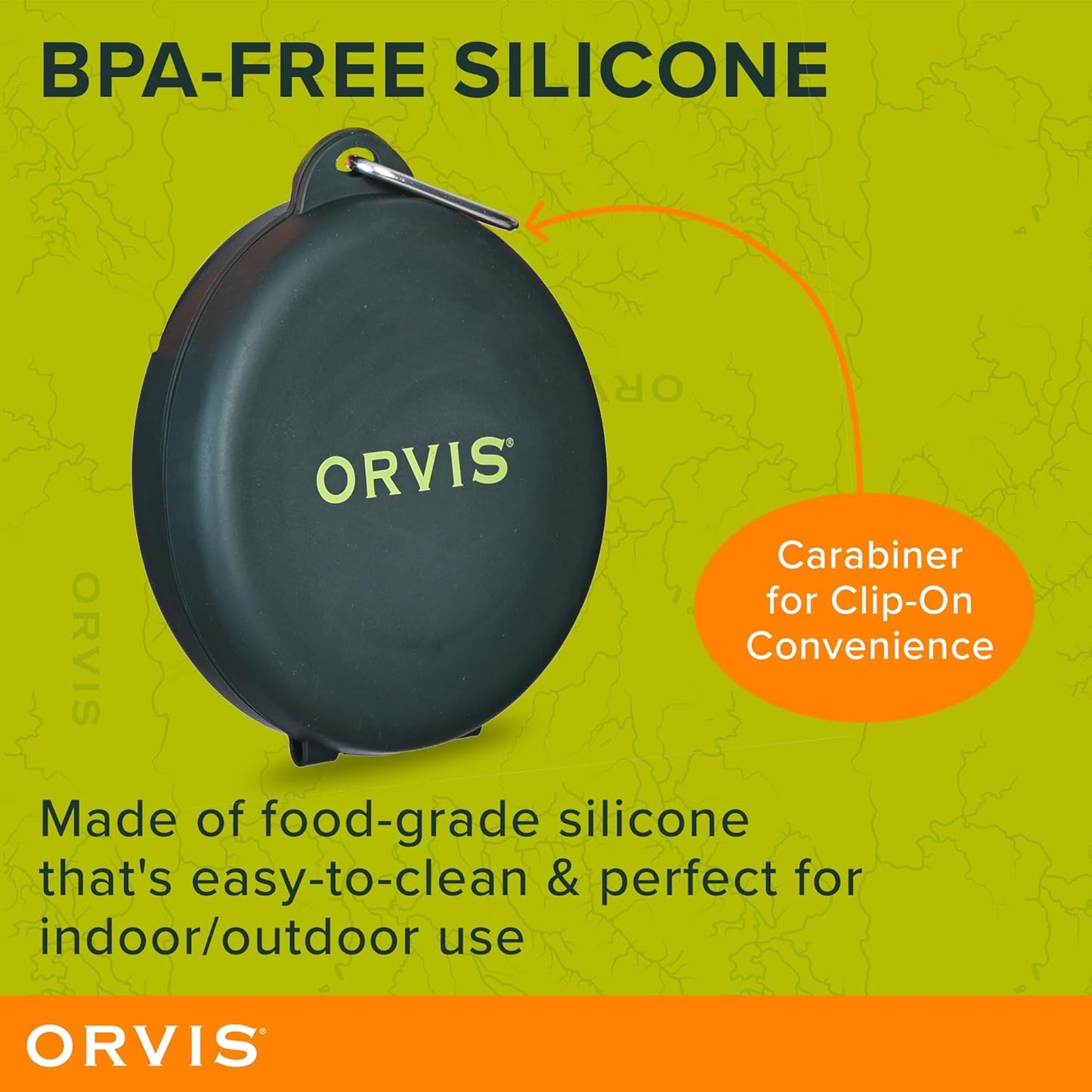 Orvis Pet Travel Collapsible Feeder with Food + Water Dish, 2-in-1, BP