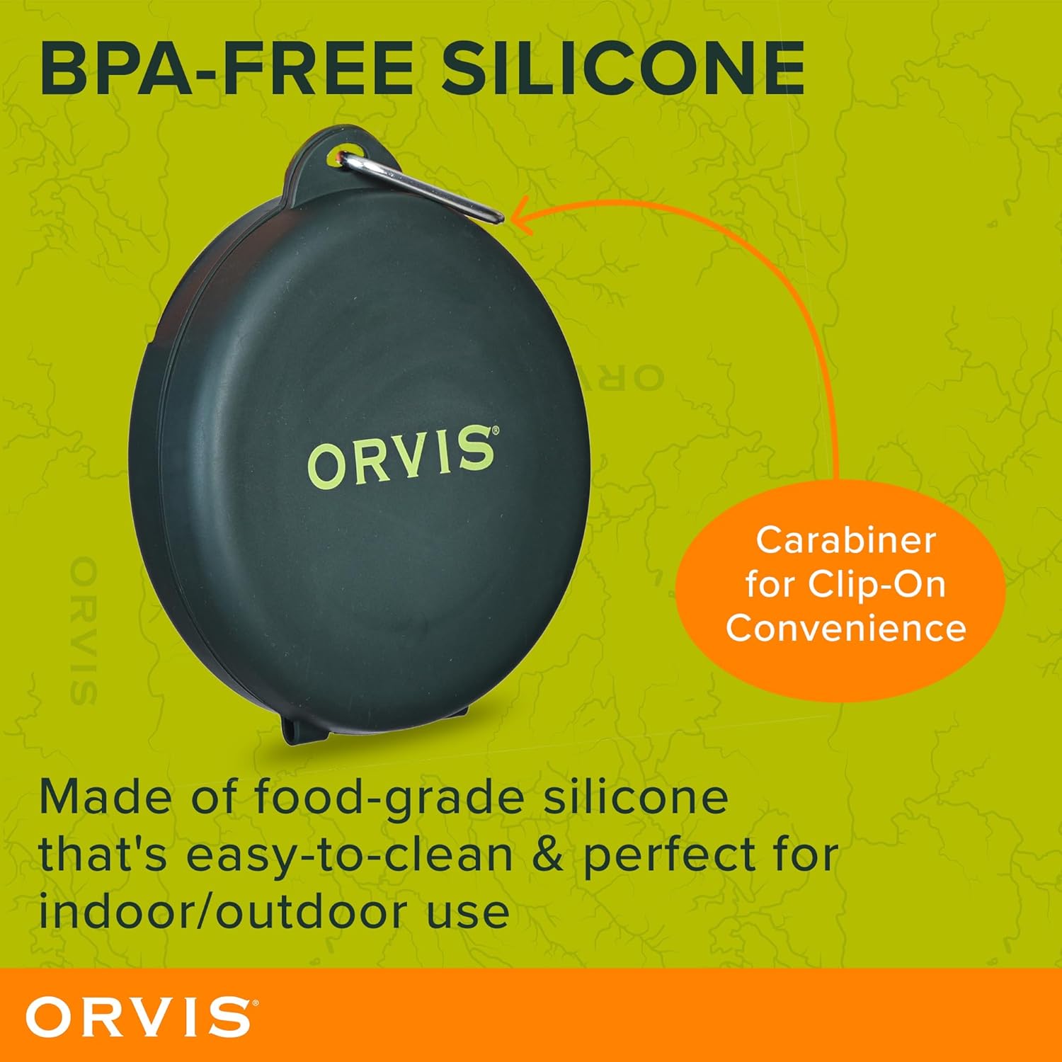 Orvis Pet Travel Collapsible Feeder with Food + Water Dish, 2-in-1, BP