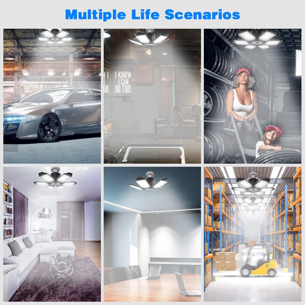 Garage Lights - 2Pack Super Bright 32000LM LED Garage Ceiling Light 65