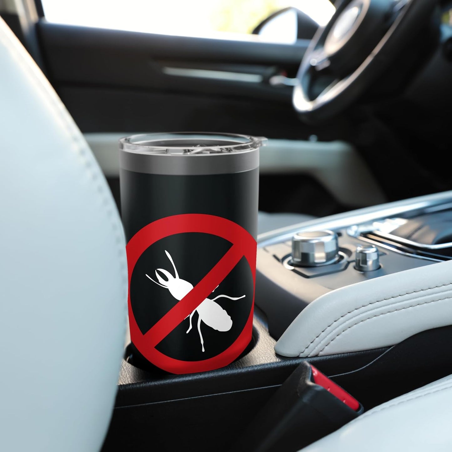 Pest Control Earwig Sign Gag Halloween Gift No Bugs Allowed Stainless Steel Insulated Tumbler