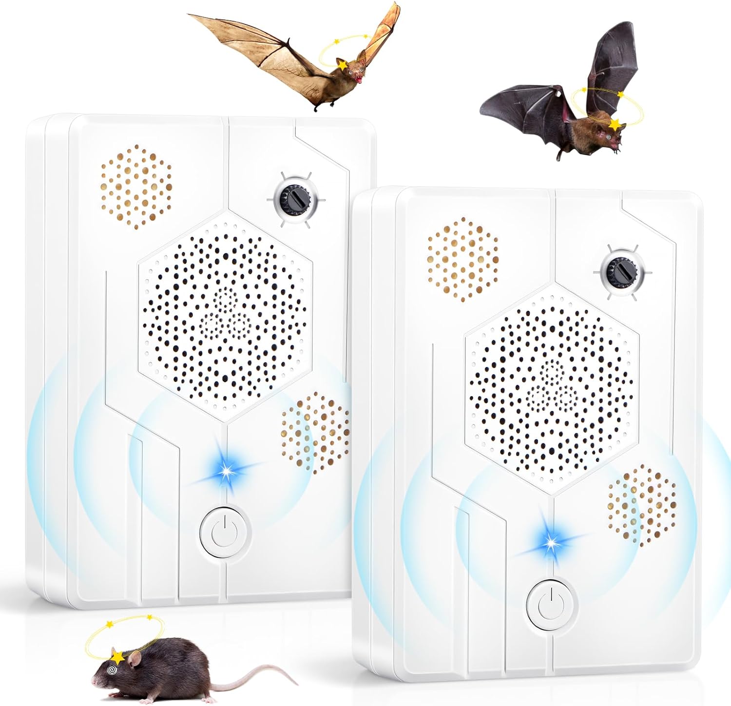 2026 Upgraded Ultrasonic Bat Deterrent for Attic & Roof, Portable Rech