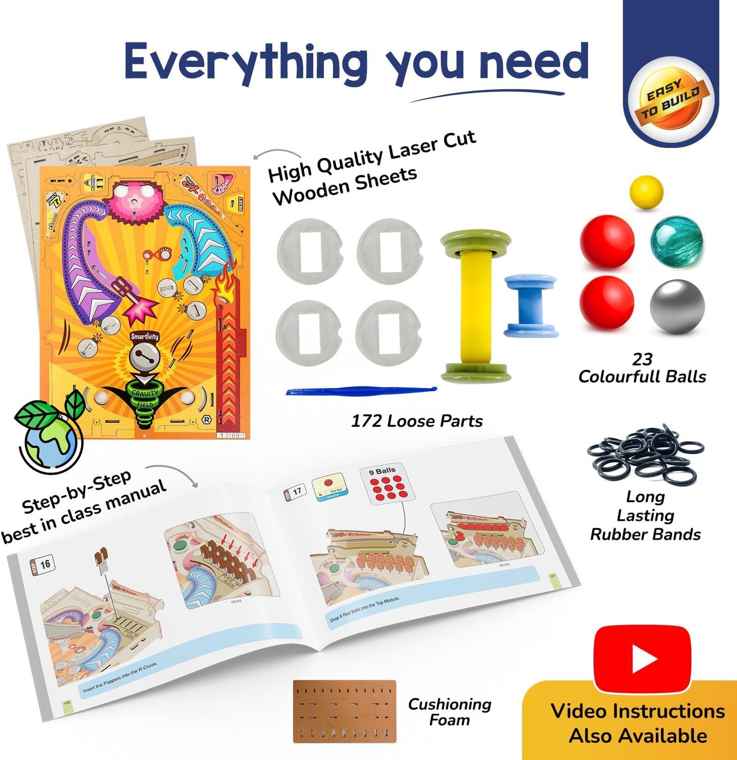Smartivity DIY Pinball Machine for Kids 8-14 Years Old | Global Award 