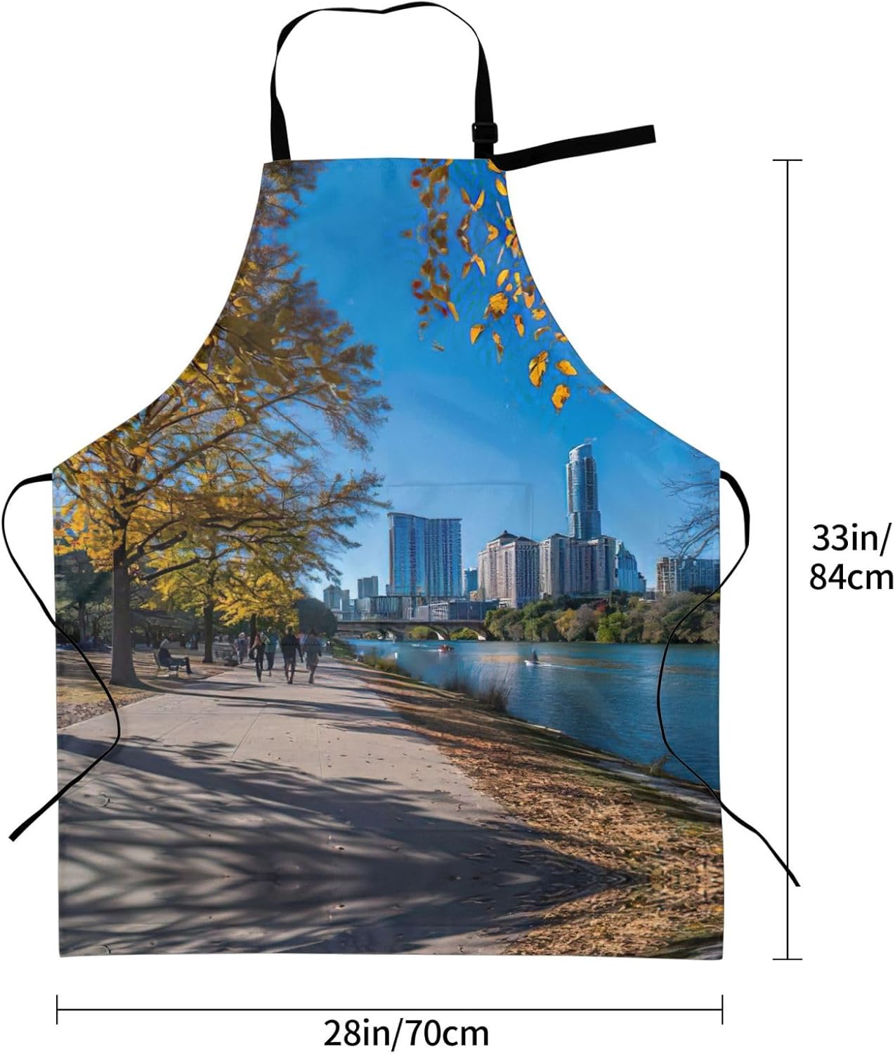 Austin Texas print Waterproof chef's apron with pocket apron for kitchen cooking baking barbecue and gardening