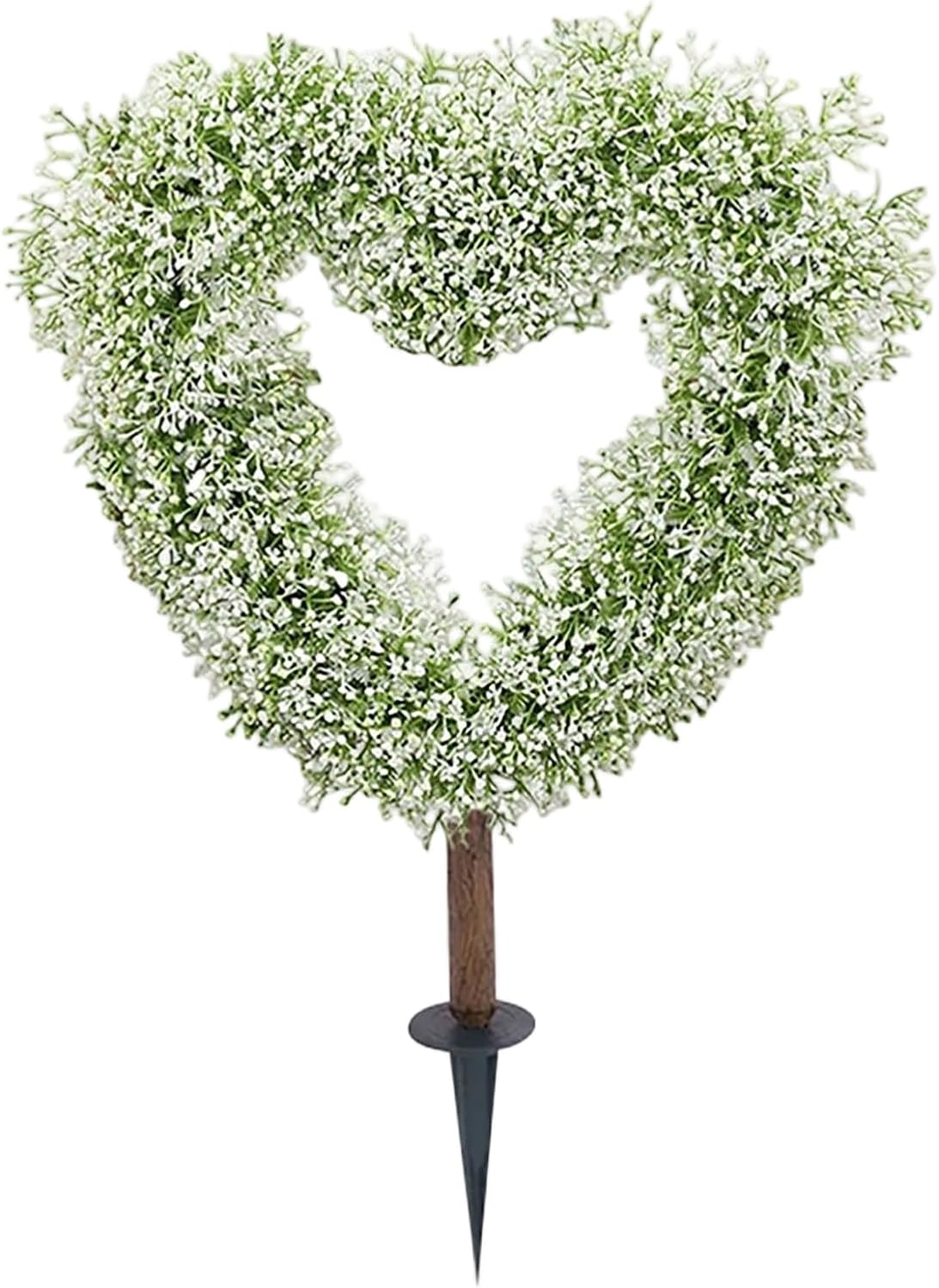 Outdoor Topiary Decoration - Valentines Plant Decor, Artificial Heart Shaped Stakes, Durable Material, Spring Garden Planter Pot, Courtyard Porch Wedding Farmhouse, Backyard Outdoor Display