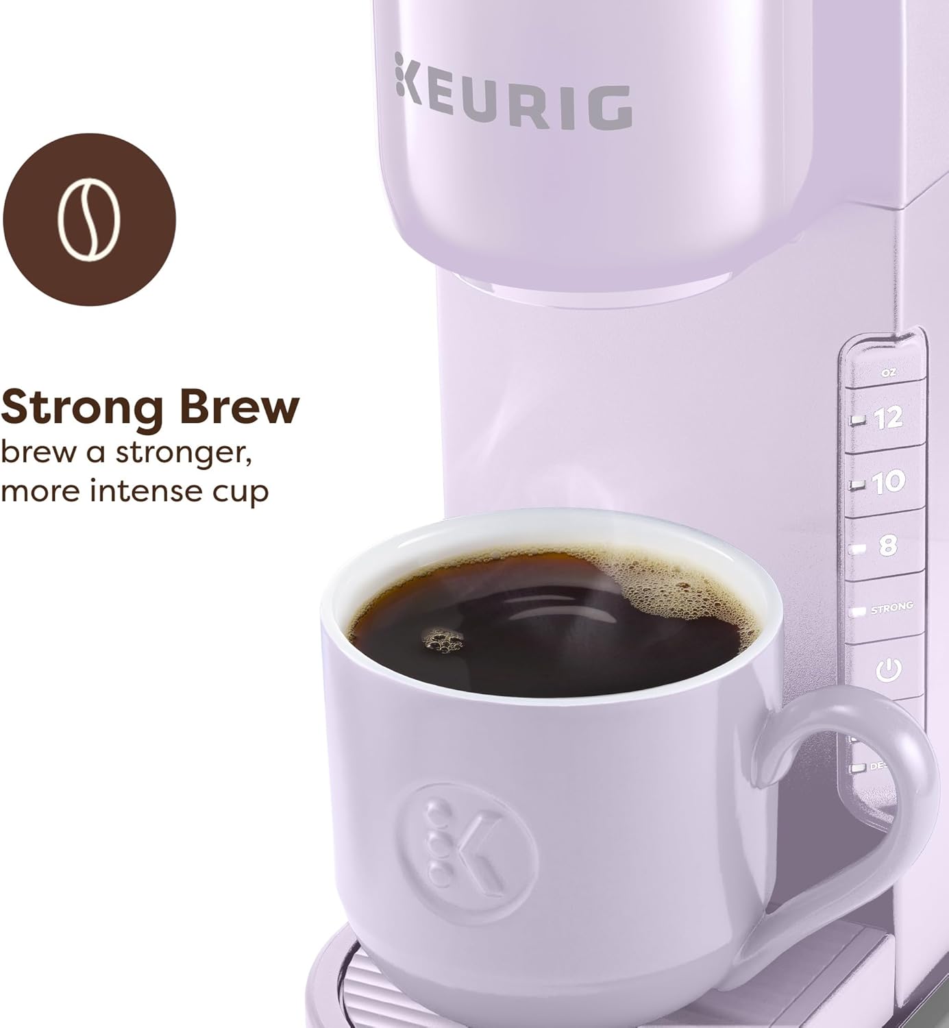 Keurig K-Express Single Serve K-Cup Pod Coffee Maker, 3 Brew Sizes, Strong Button Feature, 42oz Removable Reservoir, Lavender