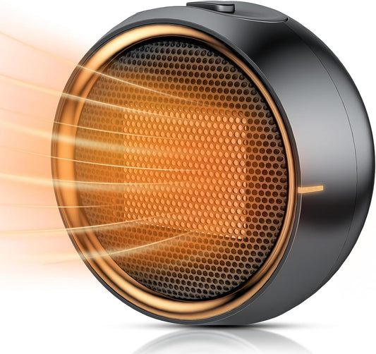 Space Heater, Portable Electric 500W PTC Ceramic Heaters for Indoor Use, Efficient Fast Heating, Tip-Over & Overheat Protection, Quiet Small Mini Desk Heater for Bathroom Home Office Bedroom
