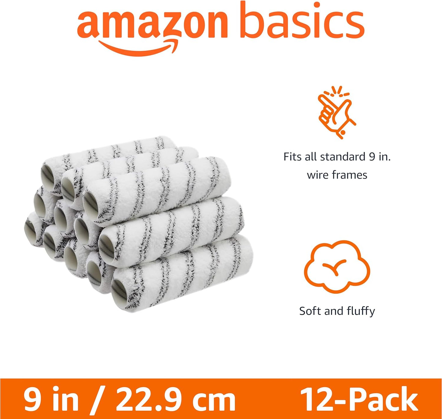 Amazon Basics Microfiber Paint Roller Covers for Painting Walls, Ceili