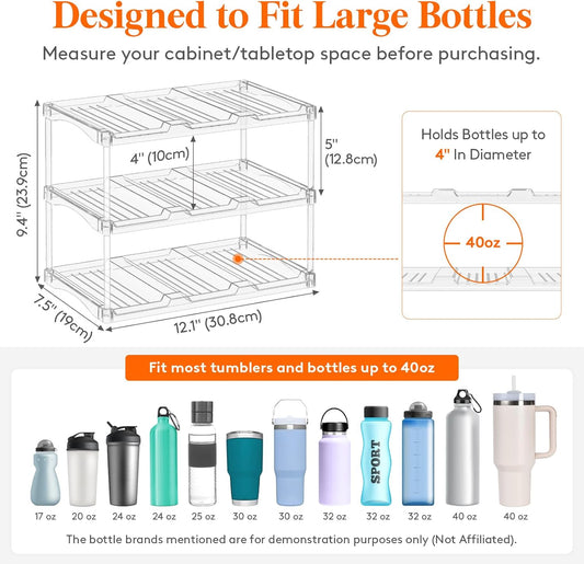 Lifewit Stackable Bottle Storage Organizer, Clear Freestanding Wine Ho