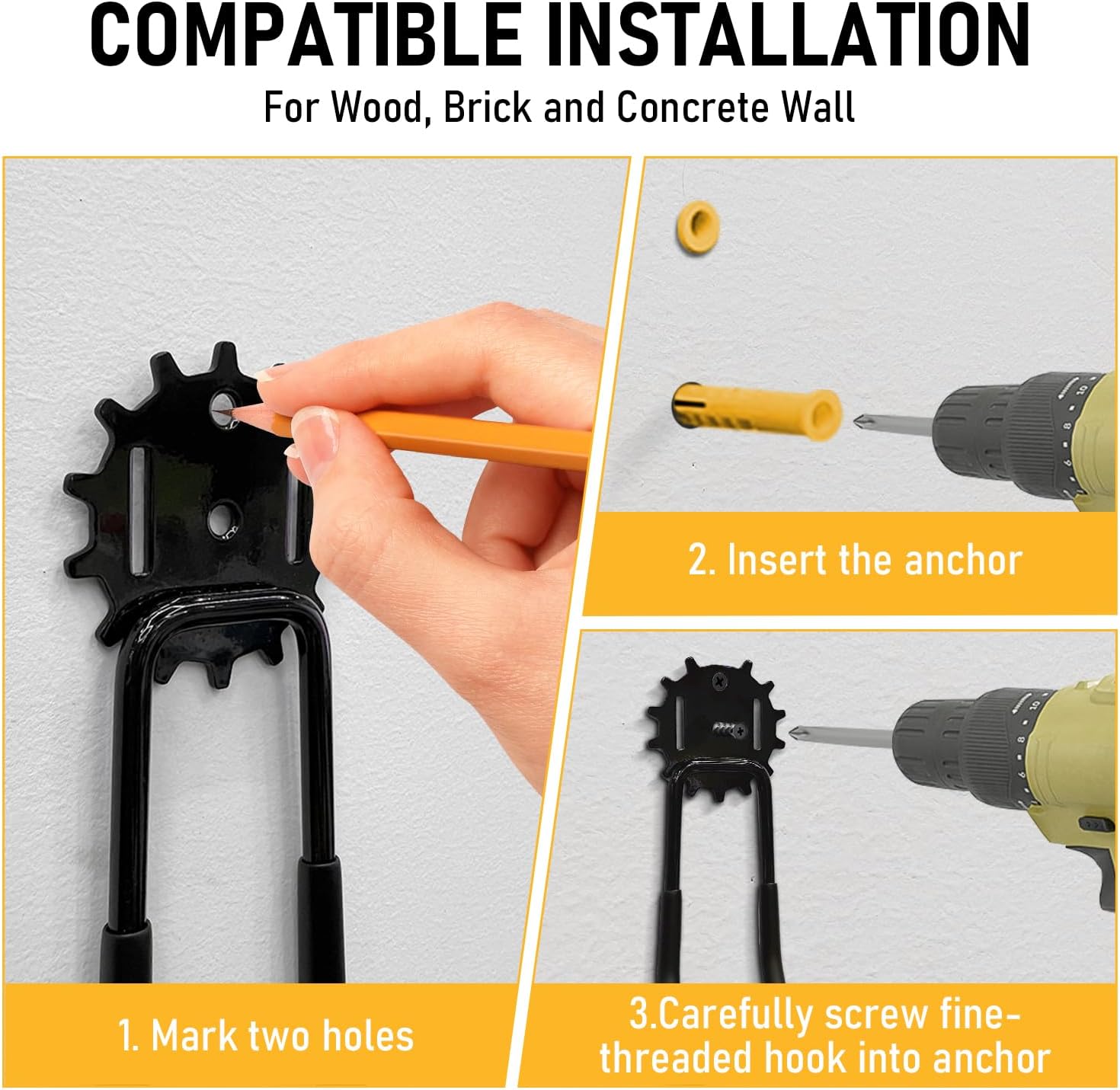 20 Pack Garage Heavy Duty Steel Hooks, Durable Storage Utility Wall Mo