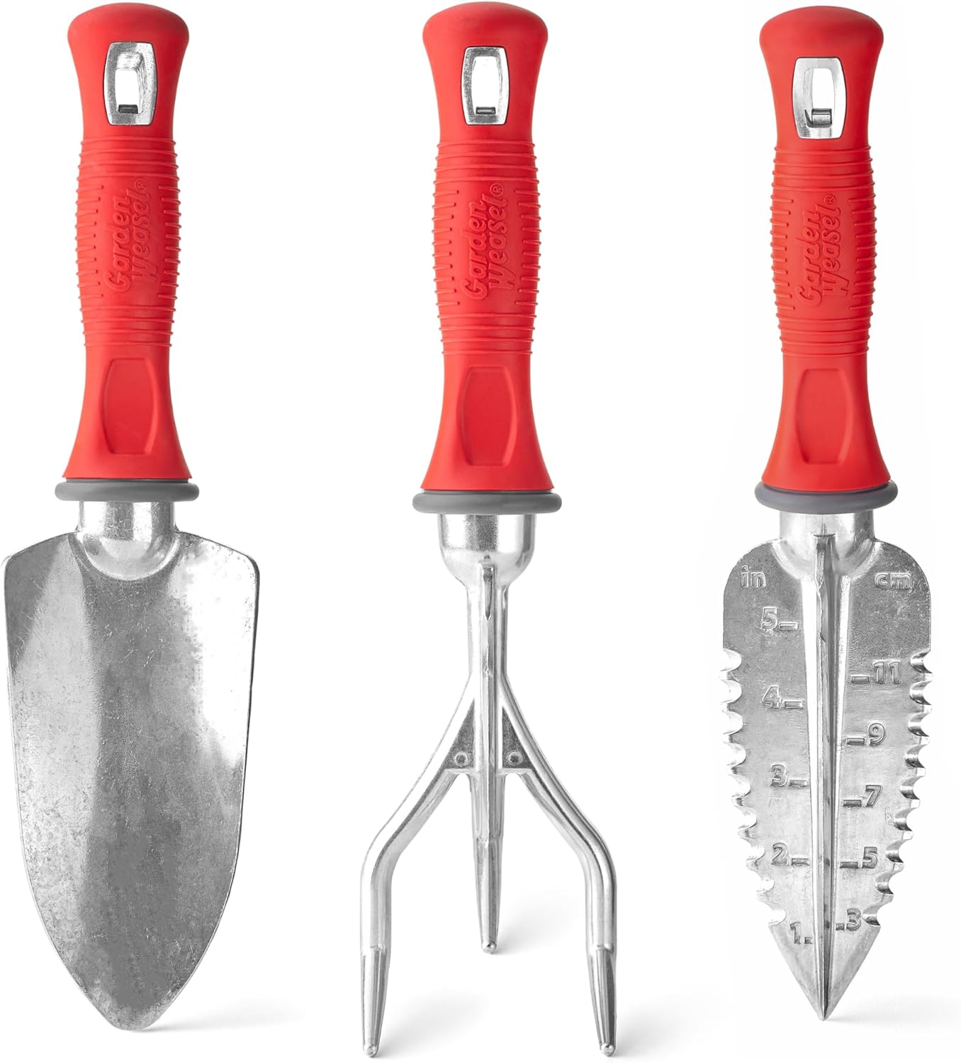 Garden Weasel 3-Piece Hand Tool Combo Set | Trowel, Transplanter and C