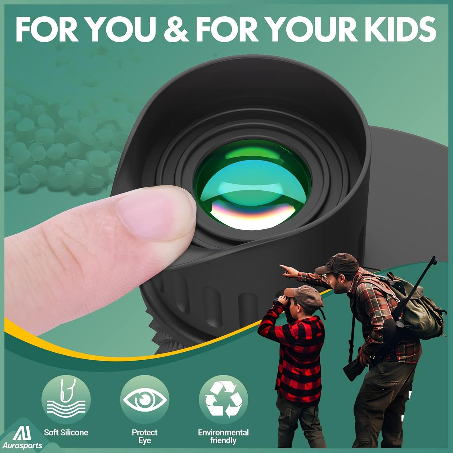 Aurosports 10x25 Binoculars for Adults and Kids, Large View Compact Binoculars for Bird Watching, Easy Focus Small Binocular with Low Light - Ideal for Theater Concerts Travel Hunting Hiking