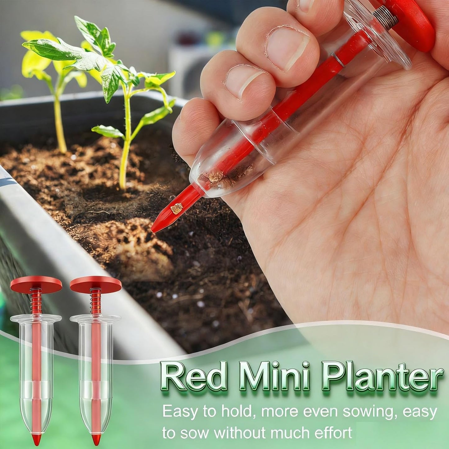 12 PCS Mini Seed Spreader Set, 2026 Premium Manual Seed Sower and Dibb