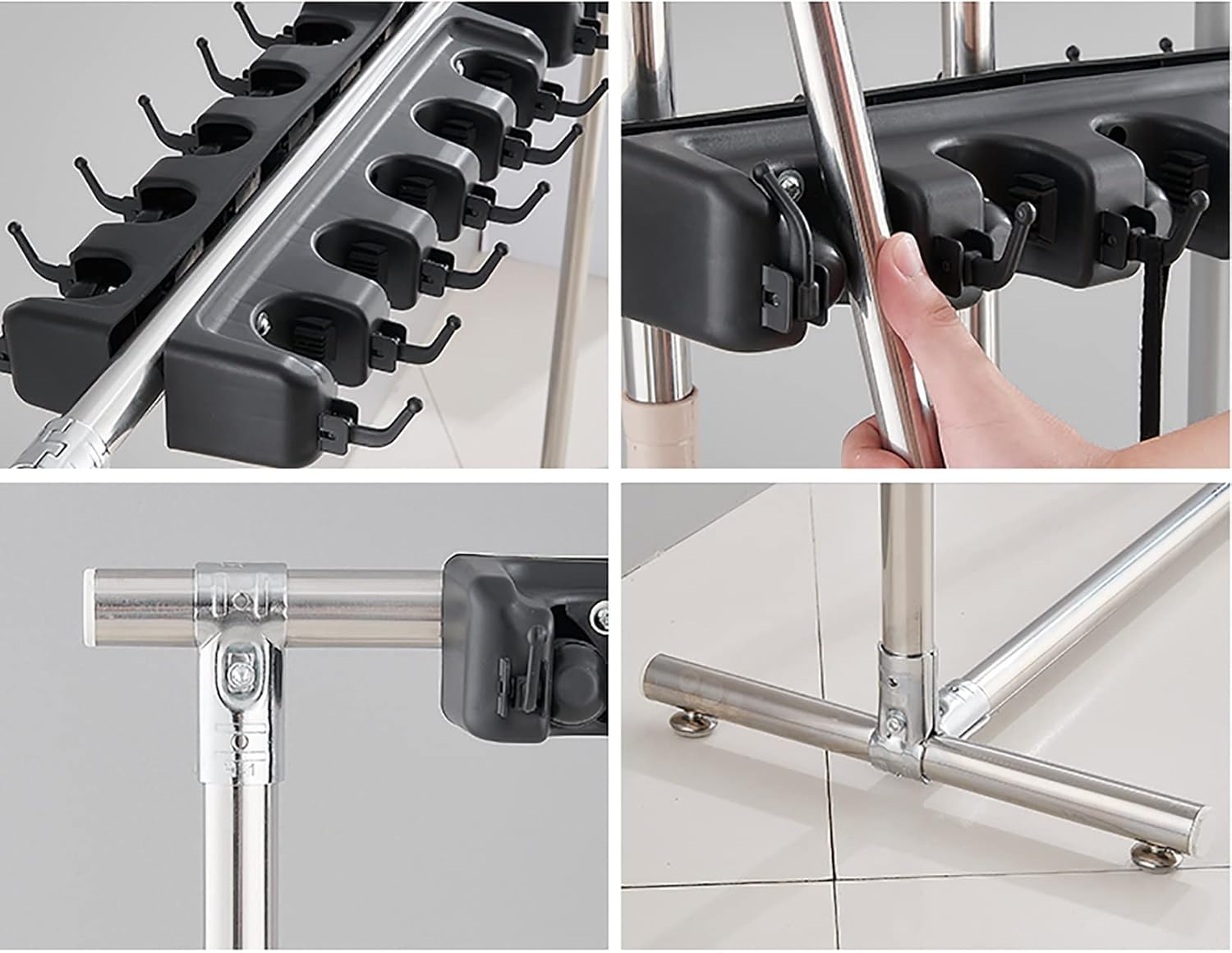 Mop Drain Rack Storing Large Long Tools for Garden Garage Schools Hote