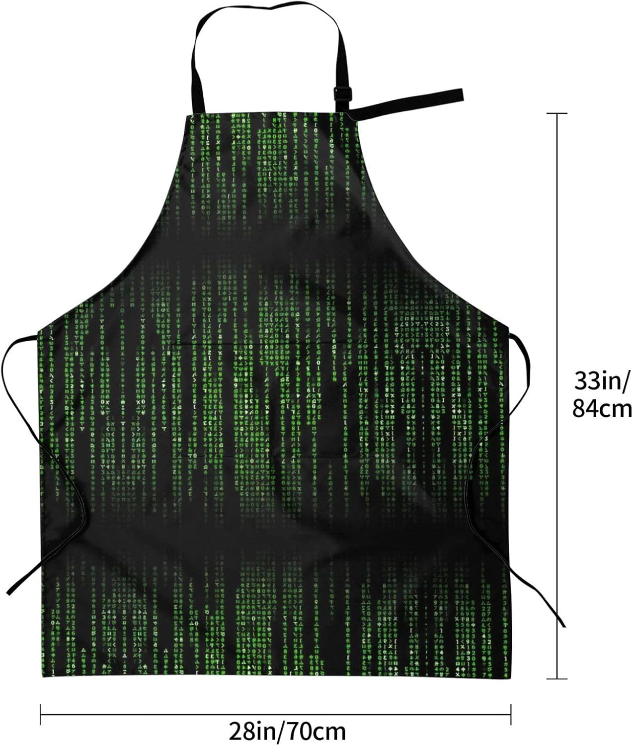 Green Number Binary Print 28x33 In Adult Kitchen Apron with Pockets Ve
