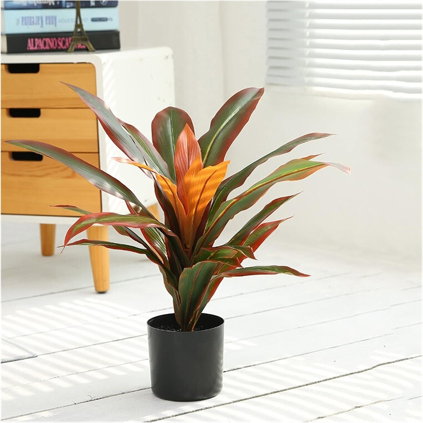 Artificial Potted Plants Faux Potted Plants 19.6 Inch Fake Indoor Red Iron Tree Plant Farmhouse Accent for Indoor Outdoor Home Office Nightstand Decorations Faux Plants Decor